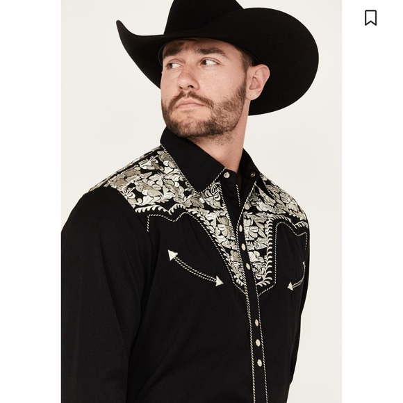 SCULLY MEN'S EMBROIDERED GUNFIGHTER LONG SLEEVE PEARL SNAP WESTERN SHIRT - Picture 2 of 11